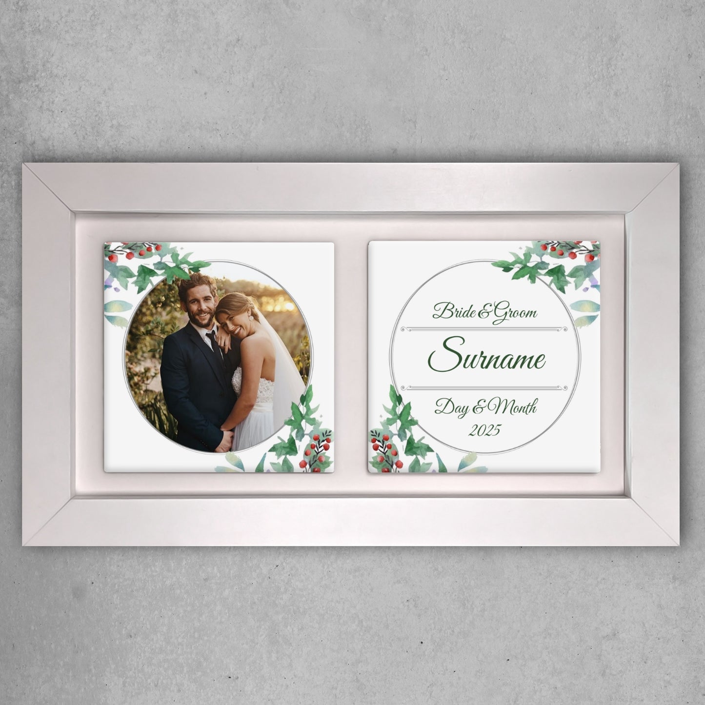 Woodland Floral Wedding Celebrations - Framed Ceramic Tiles Landscape