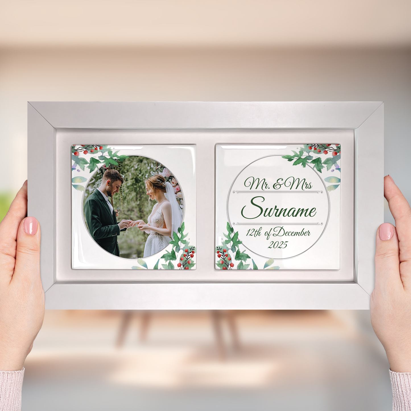 Woodland Floral Wedding Celebrations - Framed Ceramic Tiles Landscape