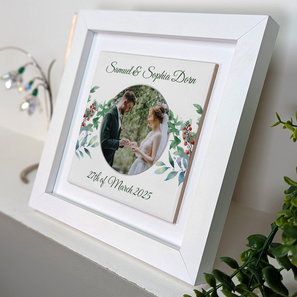 Woodland Floral Wedding Celebrations - Framed Ceramic Tiles Square