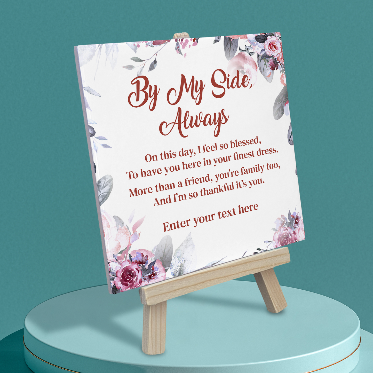 By My Side, Always - Personalised With Easel