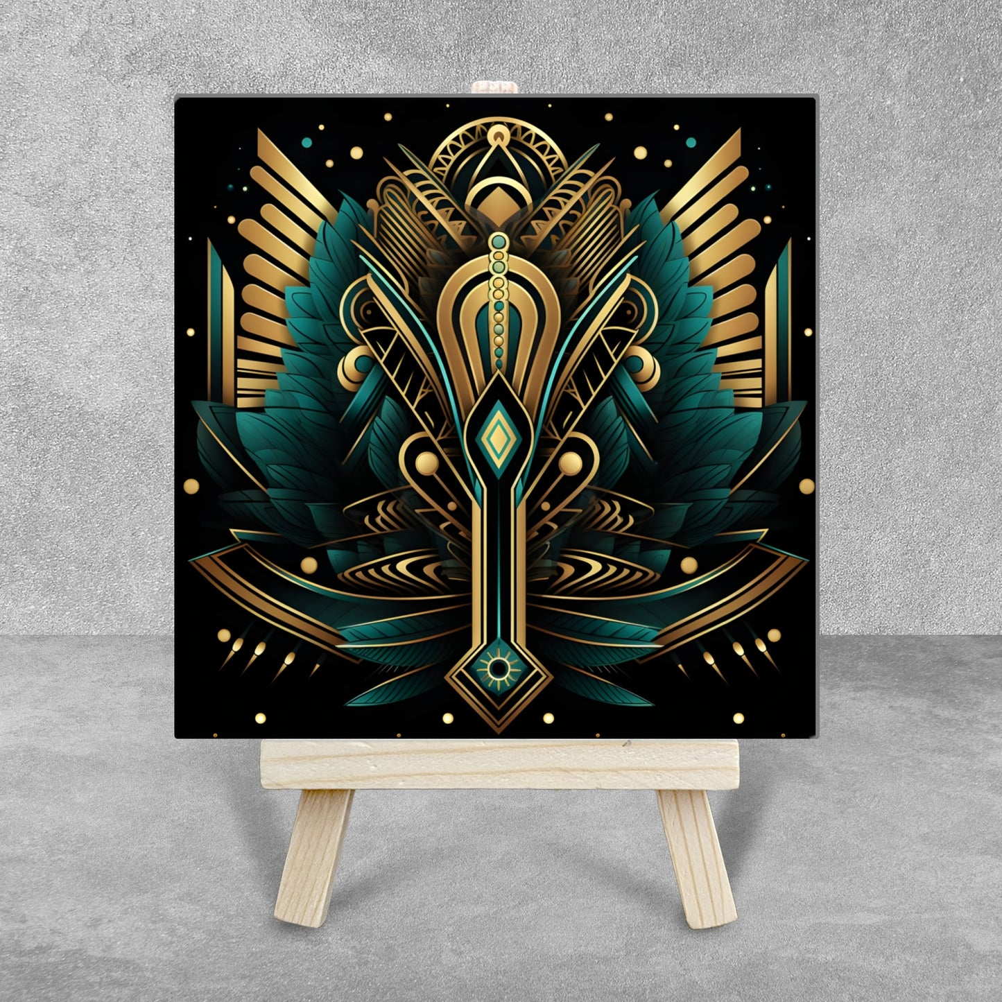 Art Deco Mini Art Panel – Ceramic Art Tile With Easel