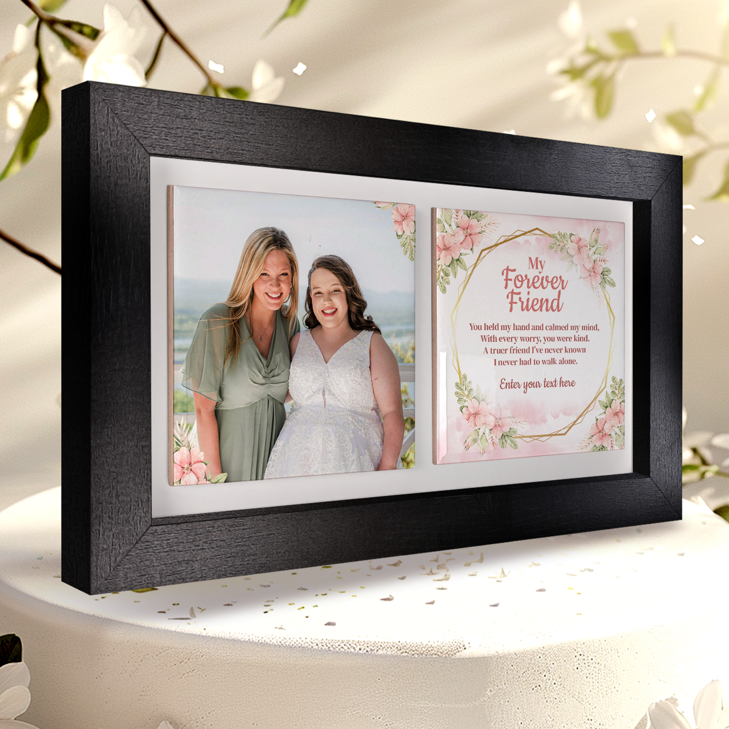 My Forever Friend – Personalised Photo & Poem Gift for Maid of Honour- Framed Ceramic Tiles Landscape