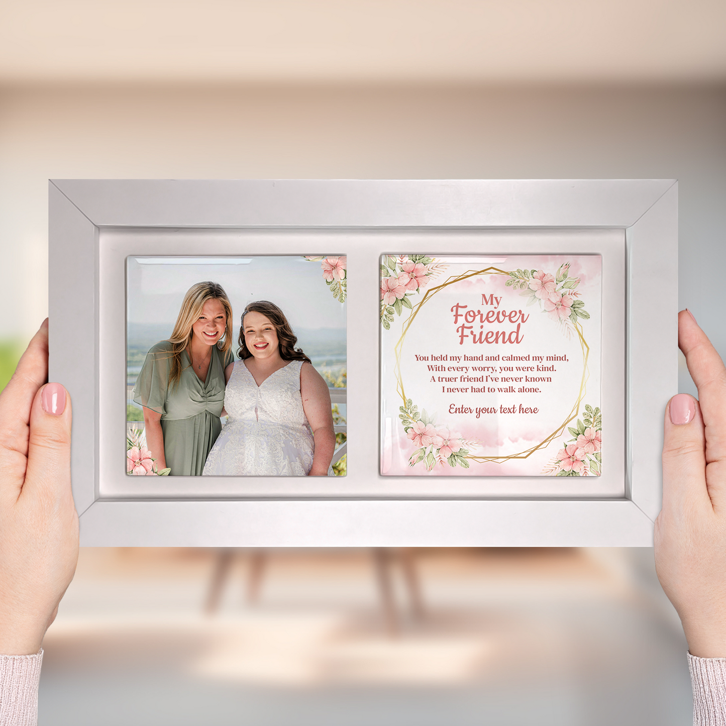 My Forever Friend – Personalised Photo & Poem Gift for Maid of Honour- Framed Ceramic Tiles Landscape
