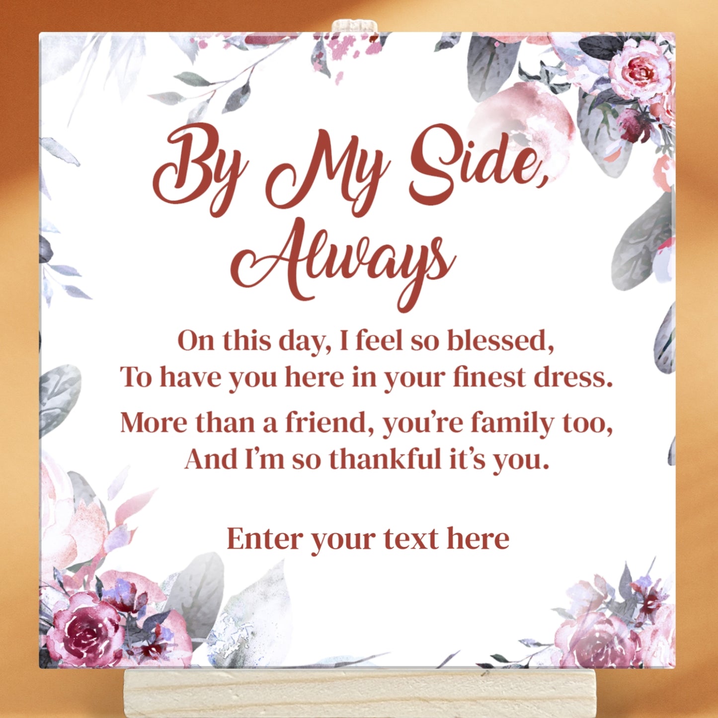 By My Side, Always - Personalised With Easel