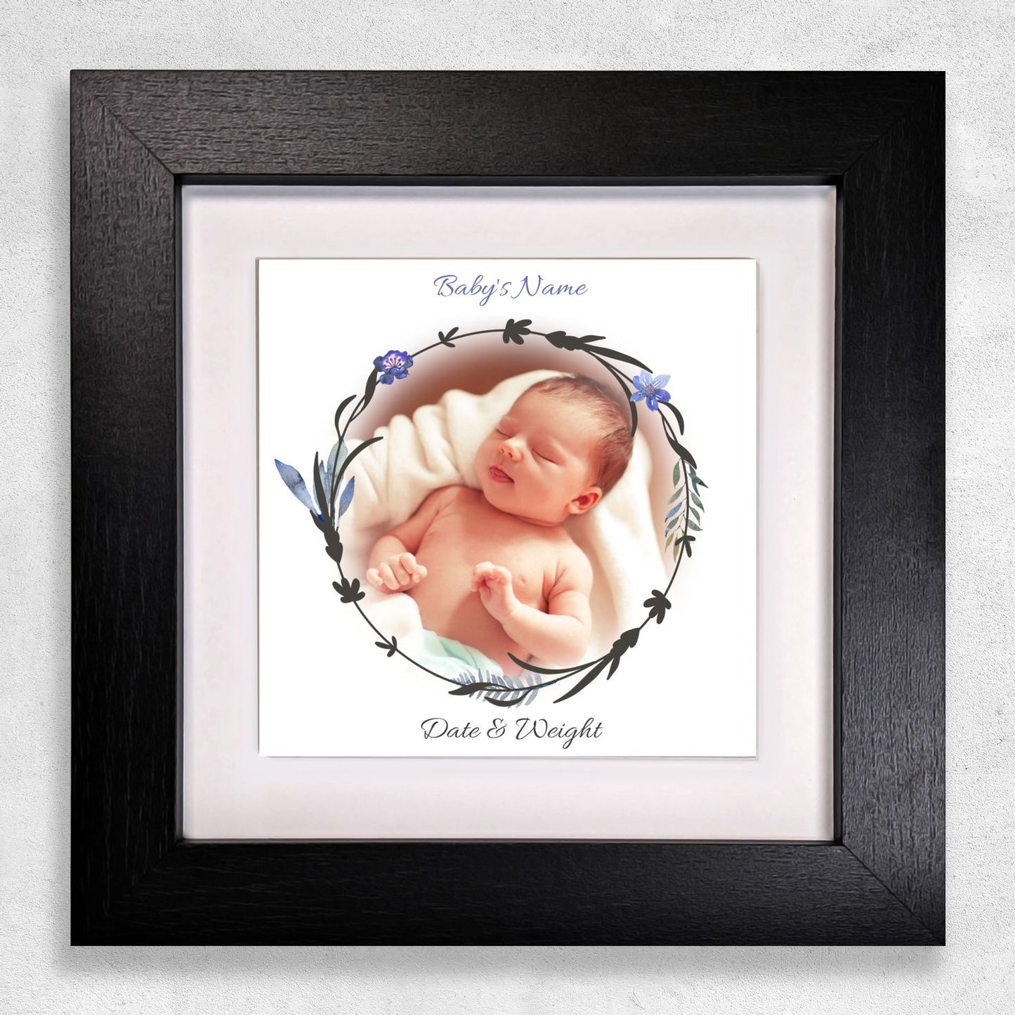 New Mum Gift Framed Tile Art -Add Name, Picture, Date & Weight Avaiable In Pink Or Blue