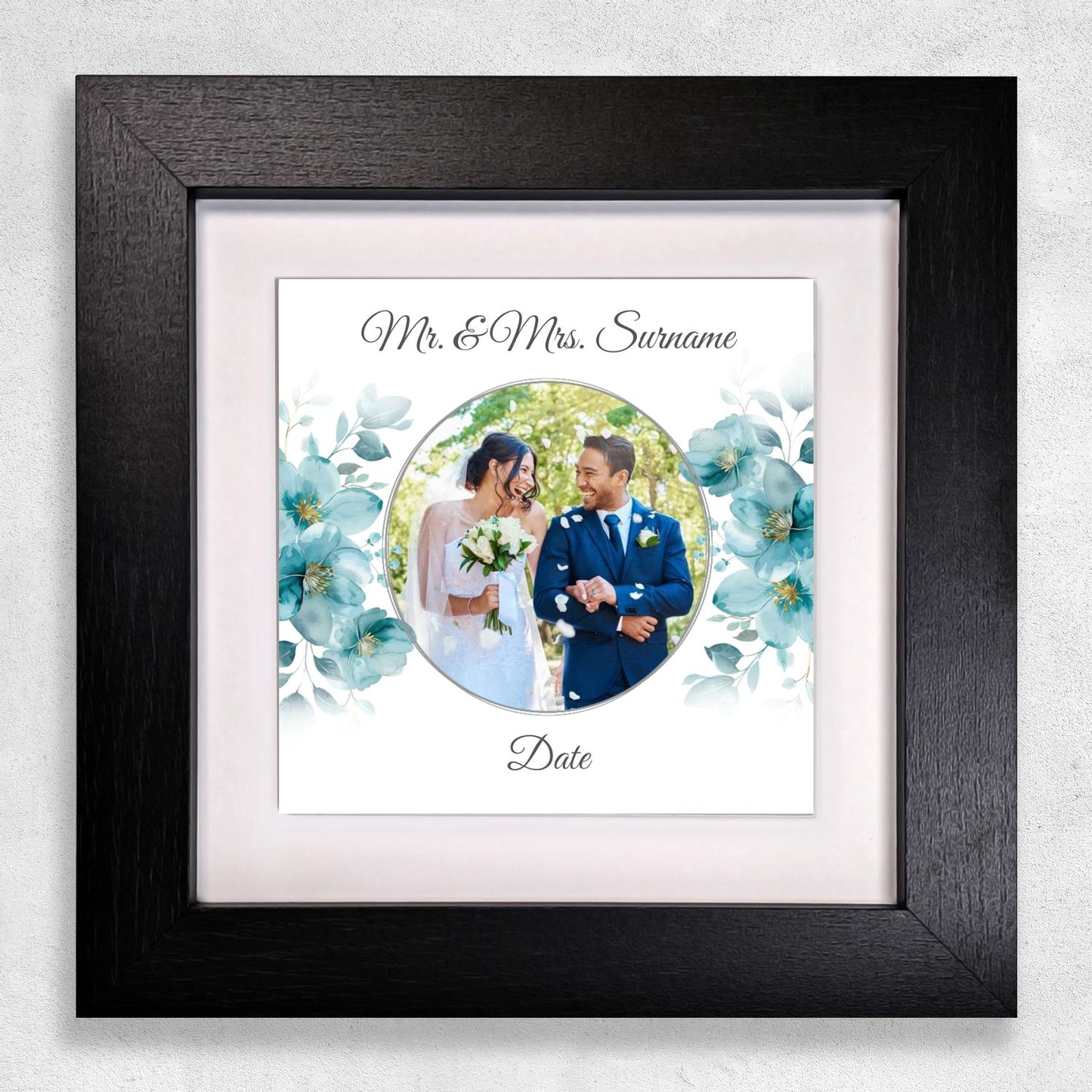 Blue Poppies Floral Wedding Celebrations - Framed Ceramic Tiles Square