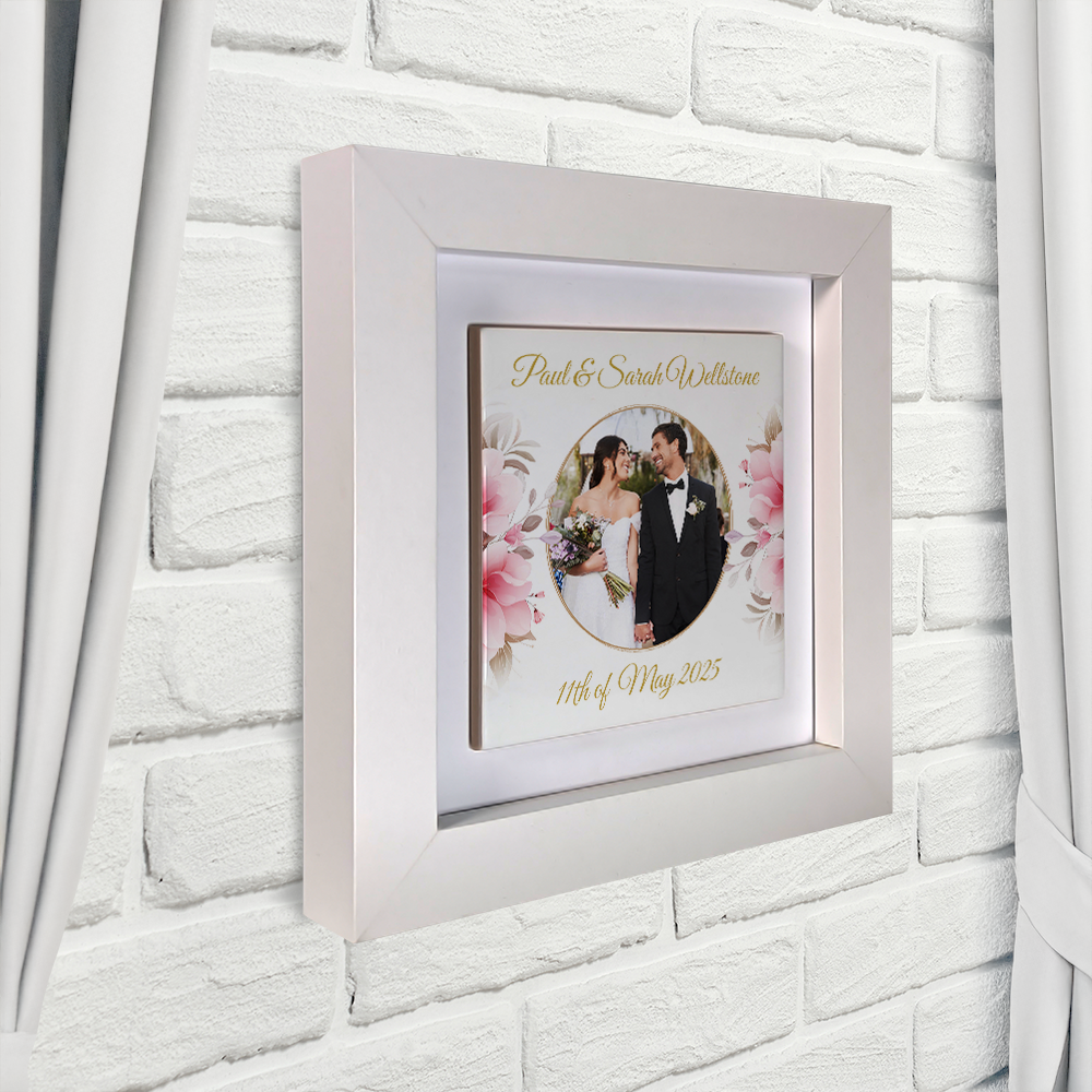 Pink Rose Floral Wedding Celebrations - Framed Ceramic Tiles Square