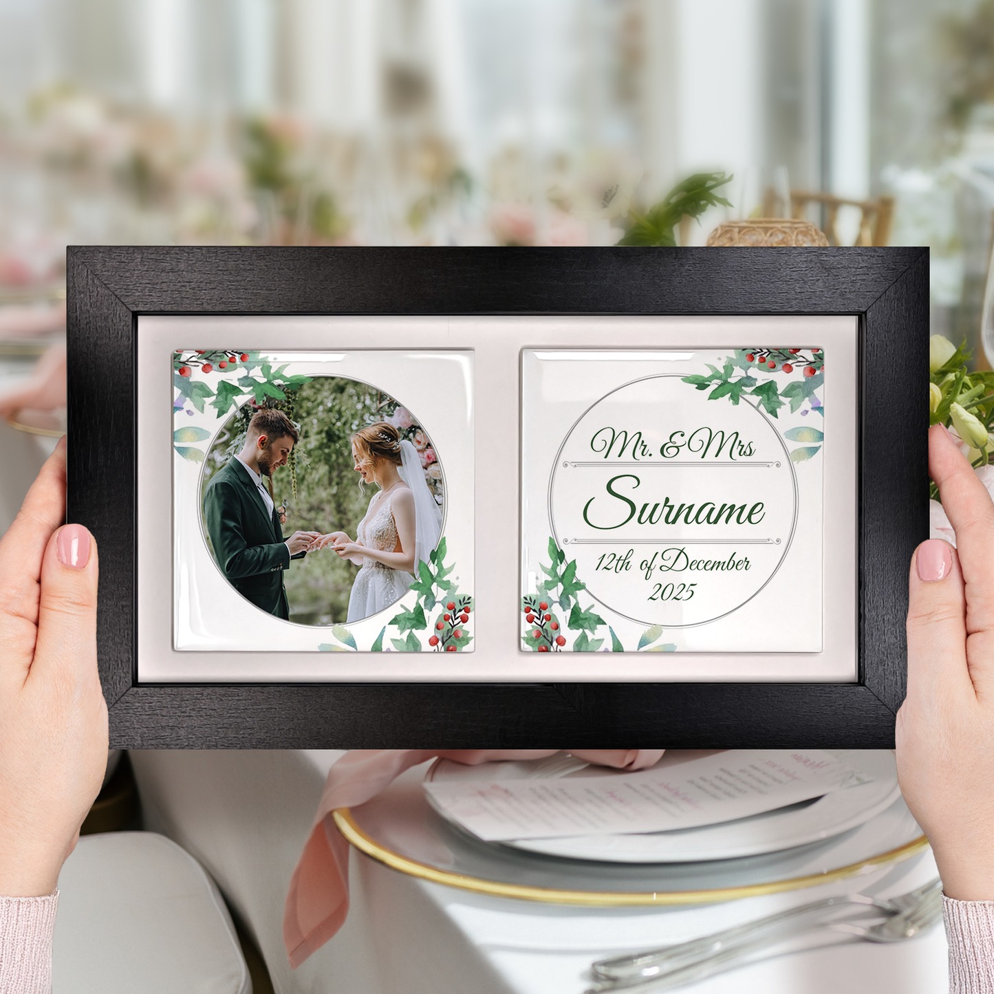 Woodland Floral Wedding Celebrations - Framed Ceramic Tiles Landscape
