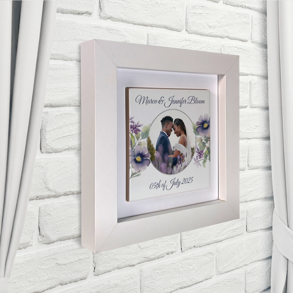 Purple Poppies Floral Wedding Celebrations - Framed Ceramic Tiles Square