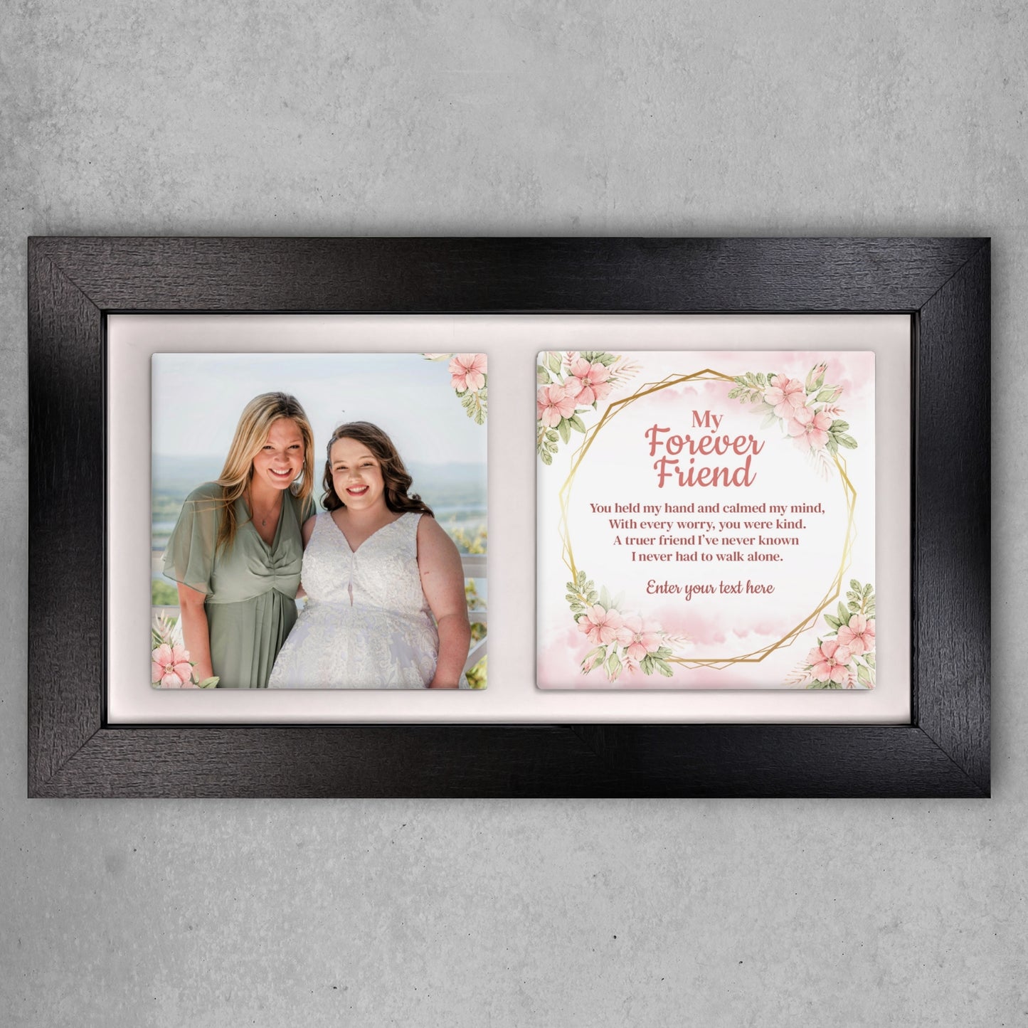 My Forever Friend – Personalised Photo & Poem Gift for Maid of Honour- Framed Ceramic Tiles Landscape