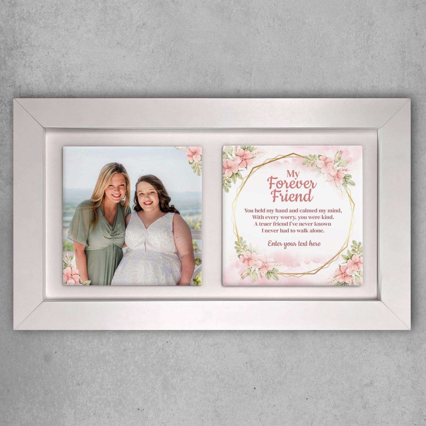 My Forever Friend – Personalised Photo & Poem Gift for Maid of Honour- Framed Ceramic Tiles Landscape