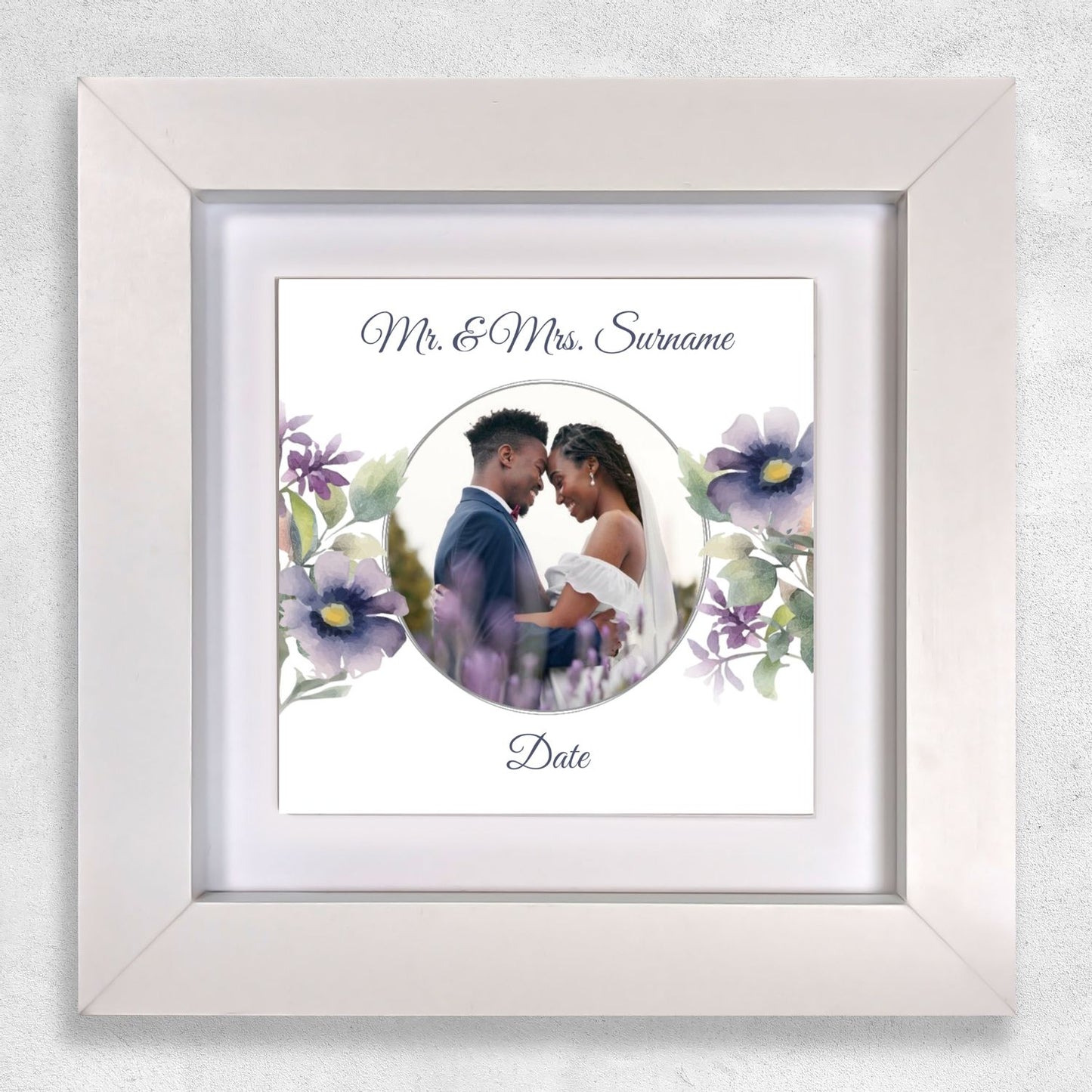 Purple Poppies Floral Wedding Celebrations - Framed Ceramic Tiles Square