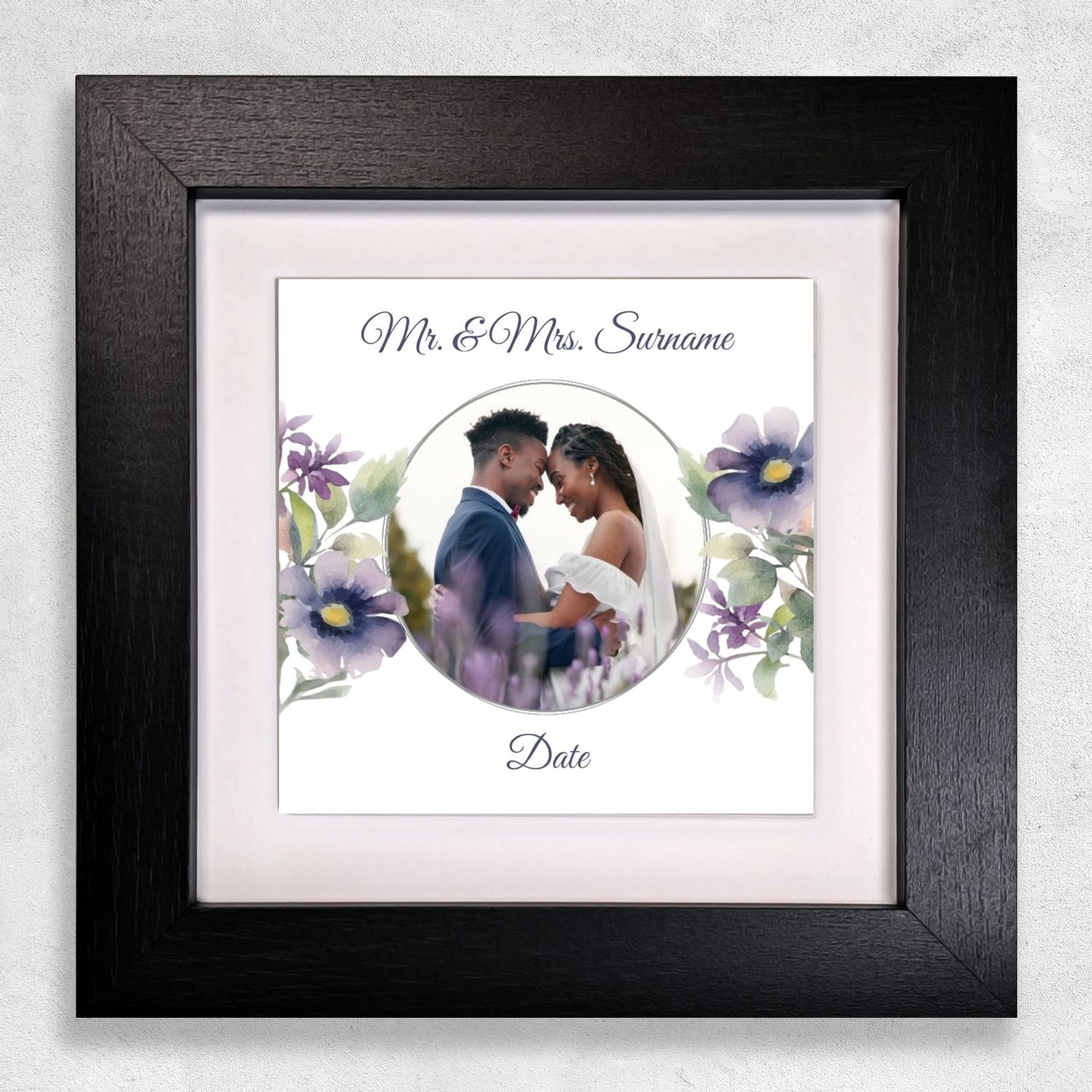 Purple Poppies Floral Wedding Celebrations - Framed Ceramic Tiles Square