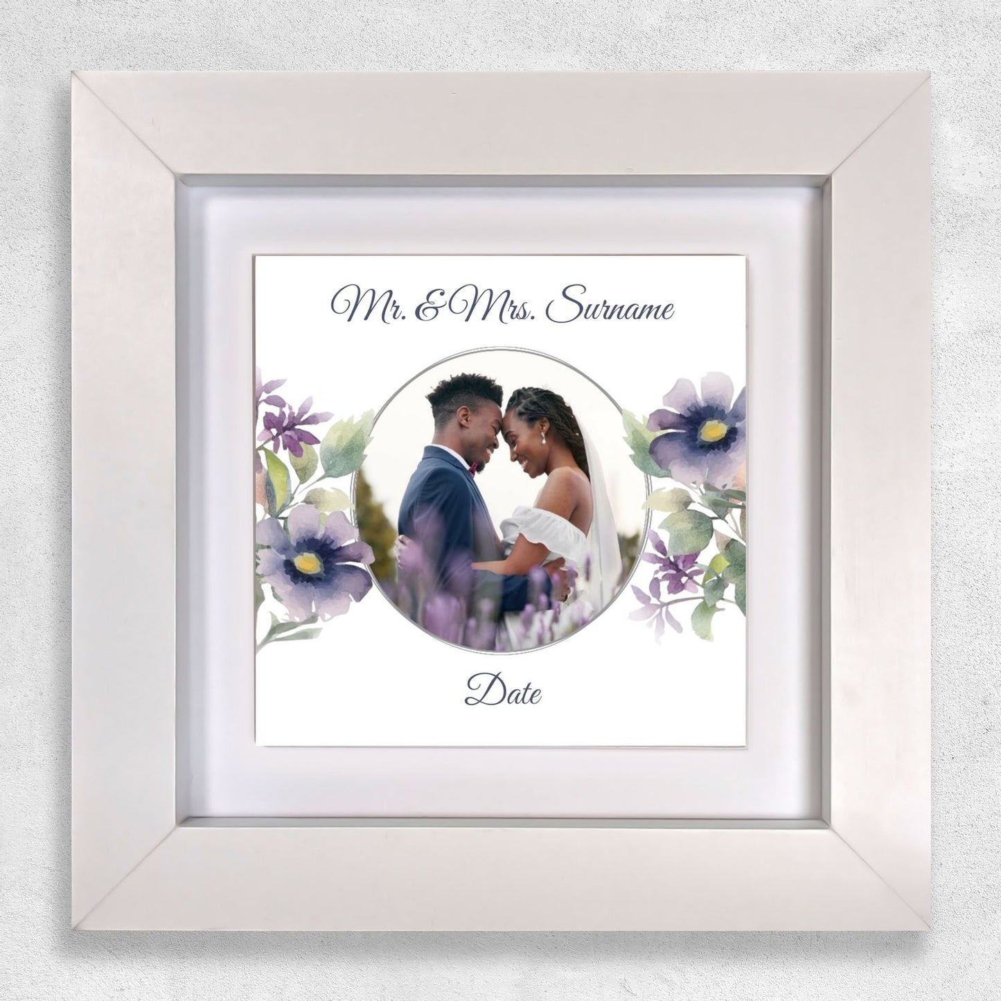 Purple Poppies Floral Wedding Celebrations - Framed Ceramic Tiles Square