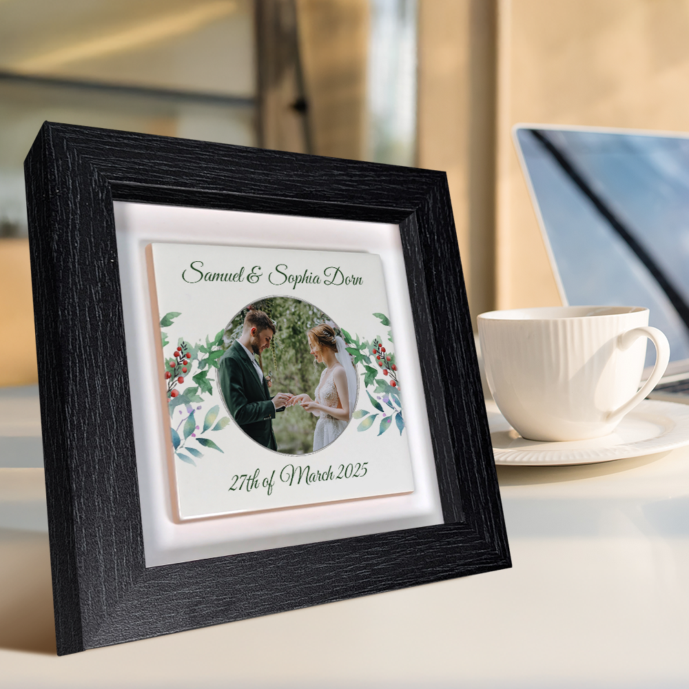 Woodland Floral Wedding Celebrations - Framed Ceramic Tiles Square