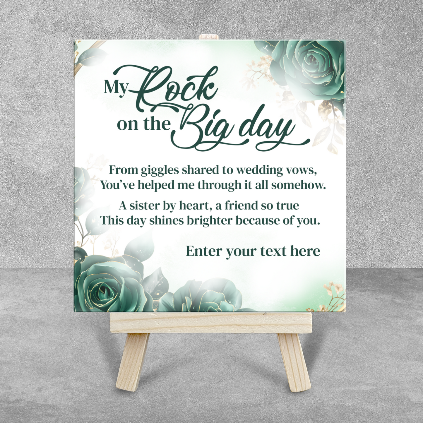 My Rock On The Big Day – Personalised Ceramic Tile with Easel