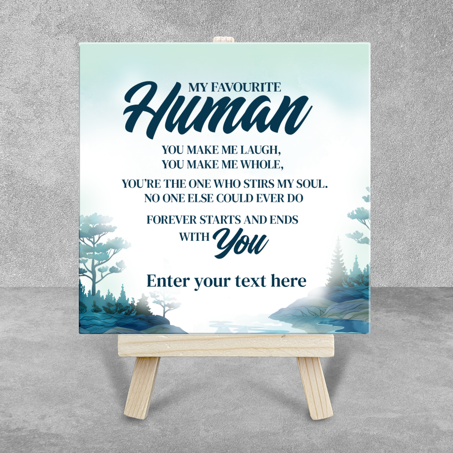 My Favourite Human – Personalised Ceramic Tile with Easel