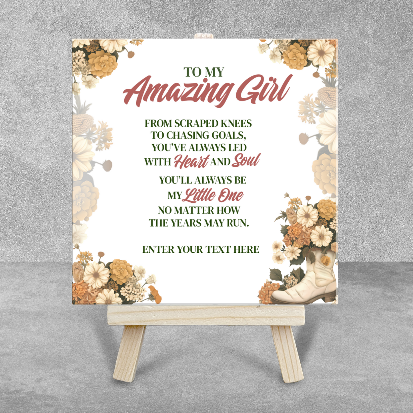 To My Amazing Girl – Personalised Ceramic Tile with Easel