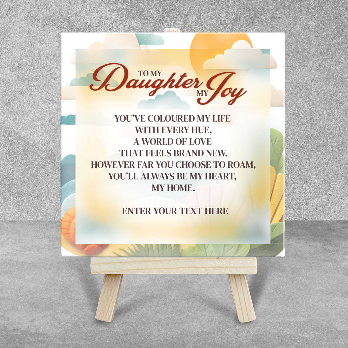 To My Darling Daughter – Personalised Ceramic Tile with Easel