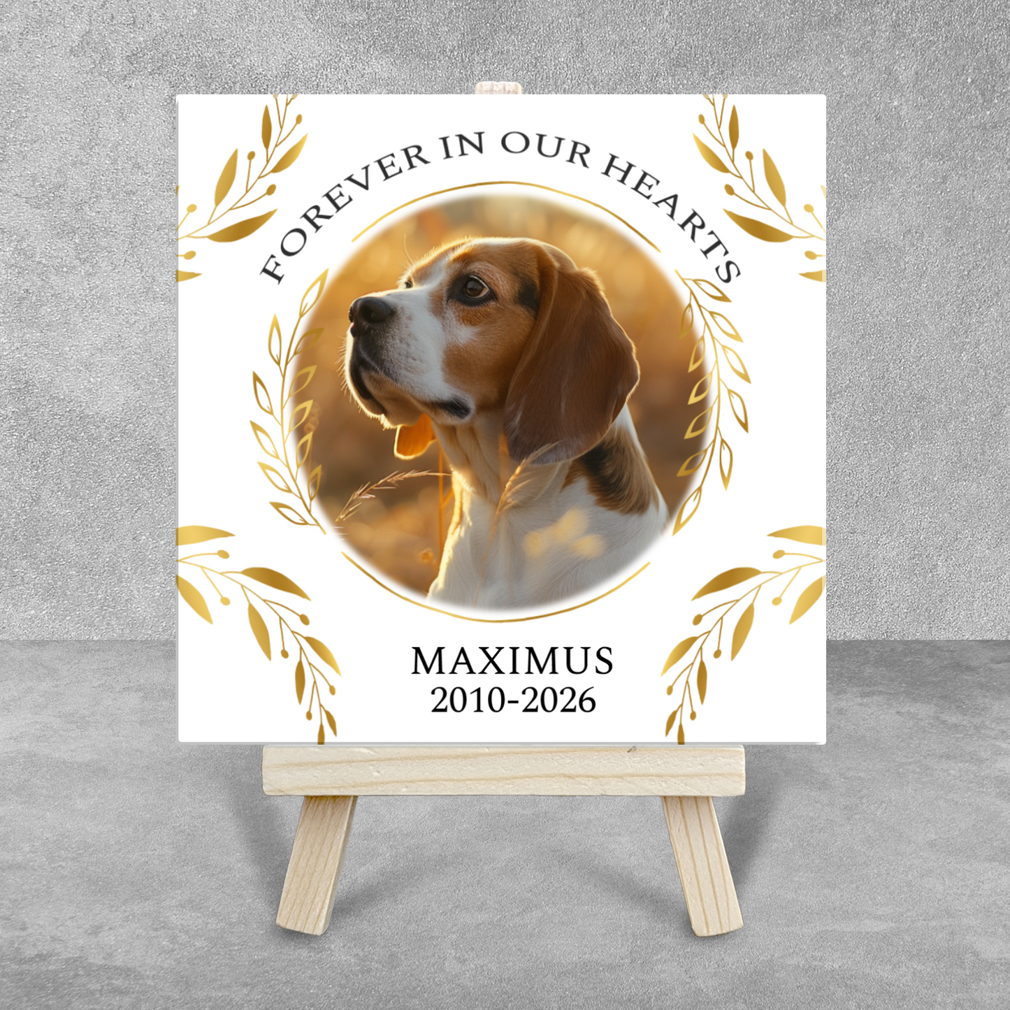 Forever In Our Hearts – Personalised Ceramic Tile with Easel