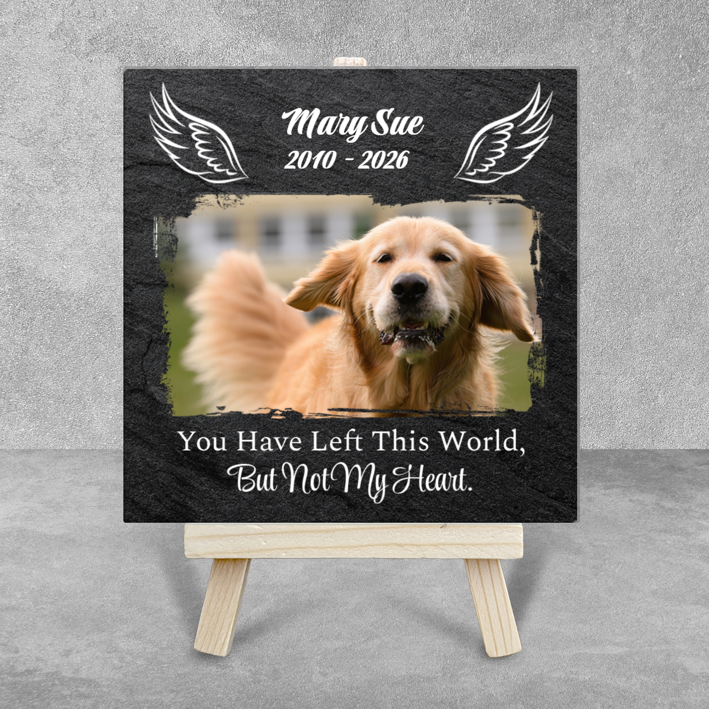 You Have Left In This World But Not In My Heart – Personalised Ceramic Tile with Easel