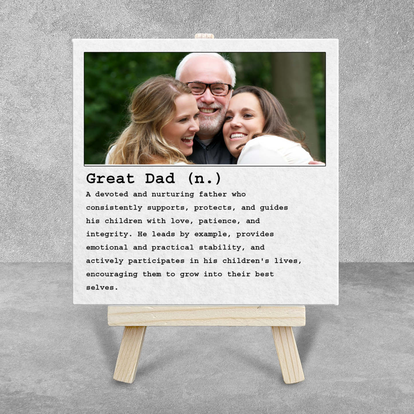Great Dad Noun – Personalised Ceramic Tile with Easel