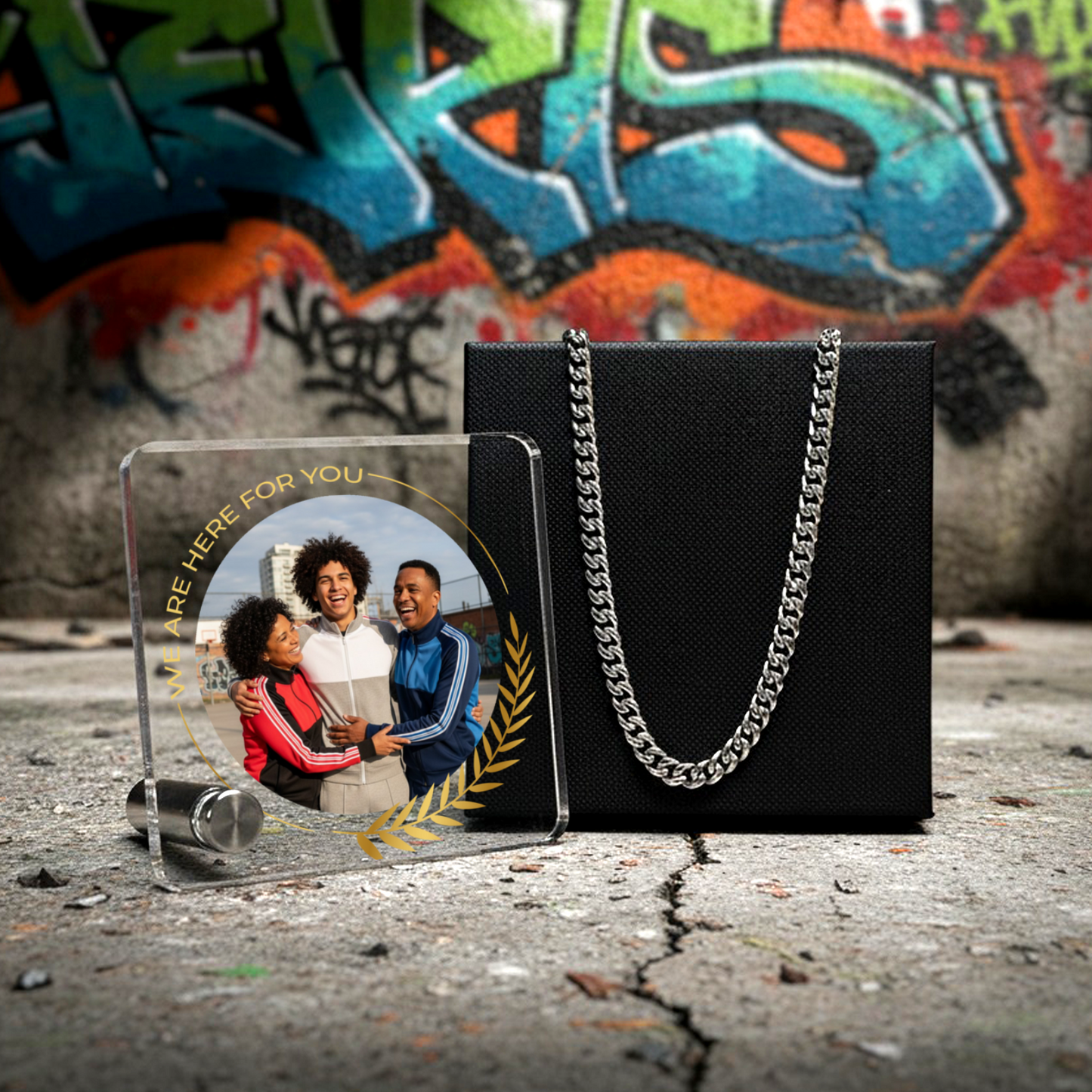 We Are Here For You - Stainless Steel Cuban Link Chain