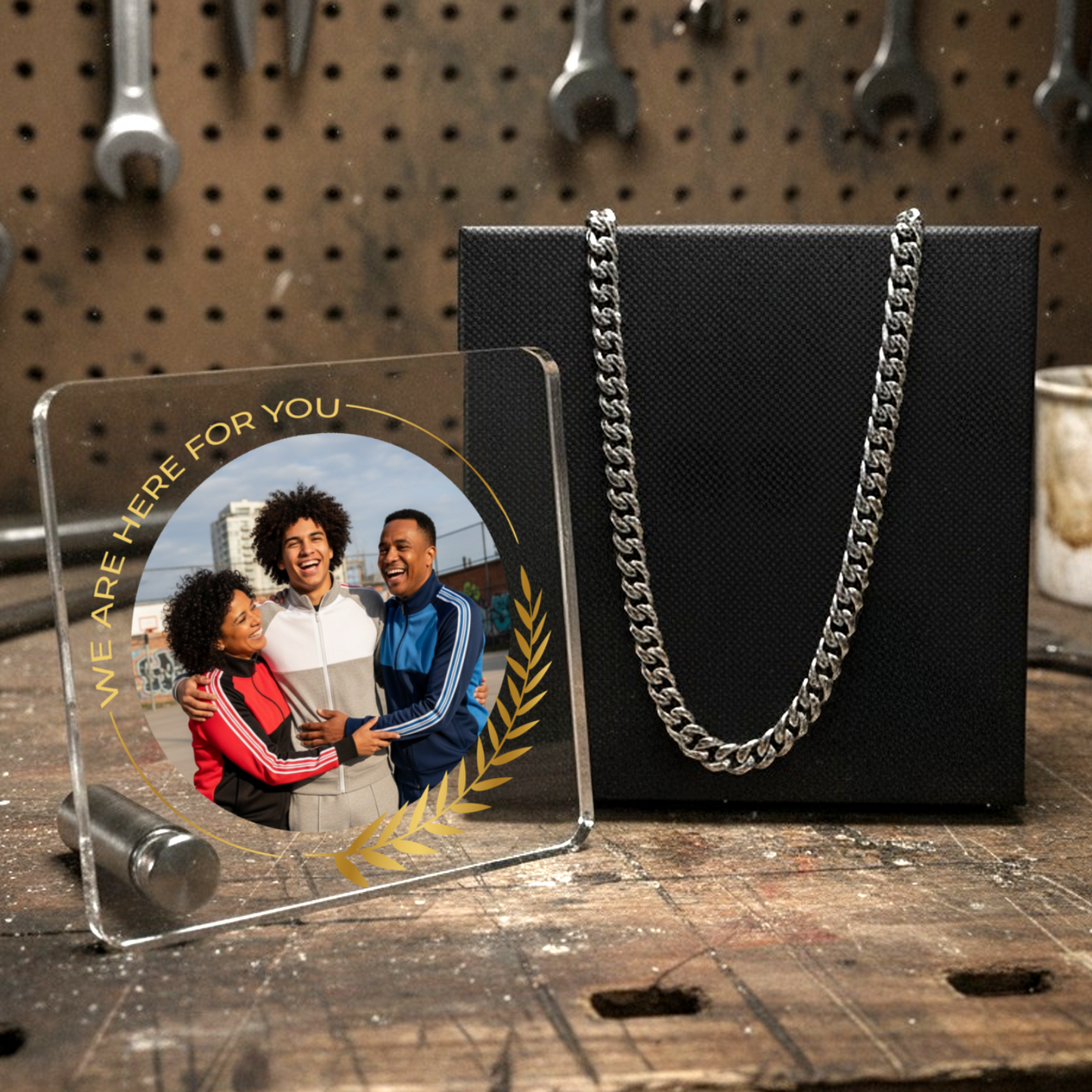 We Are Here For You - Stainless Steel Cuban Link Chain