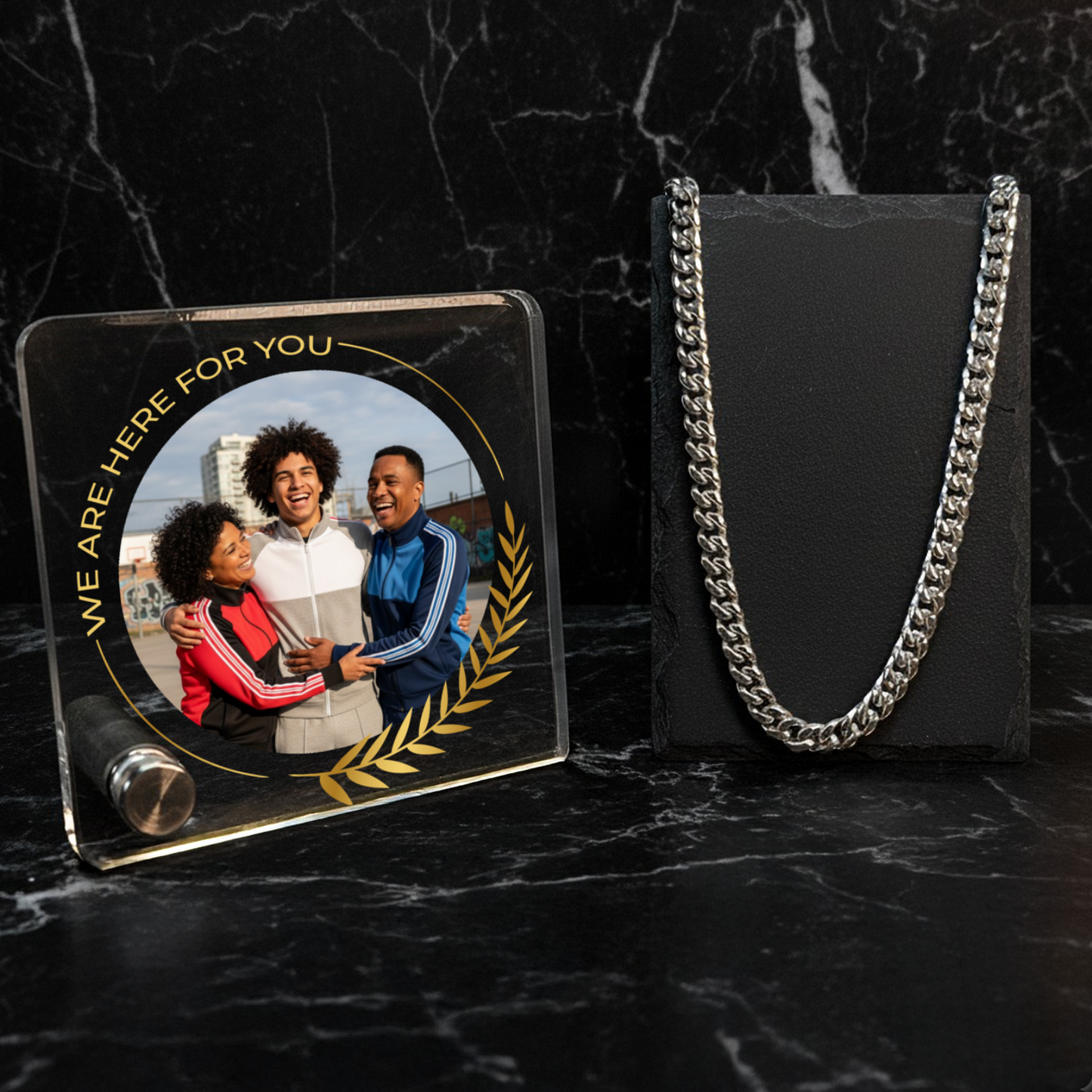 We Are Here For You - Stainless Steel Cuban Link Chain