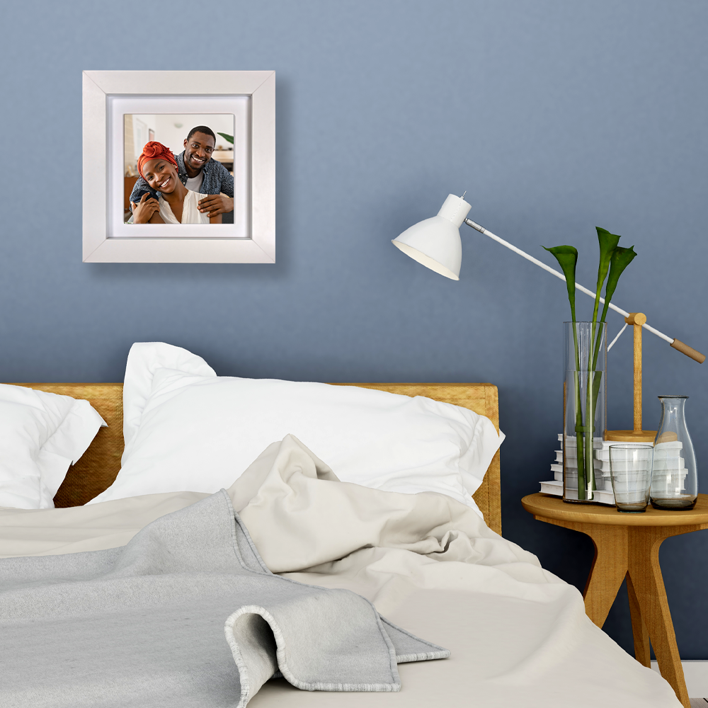 Family Portrait For Husband & Wife – Personalised Square Framed Ceramic Tile