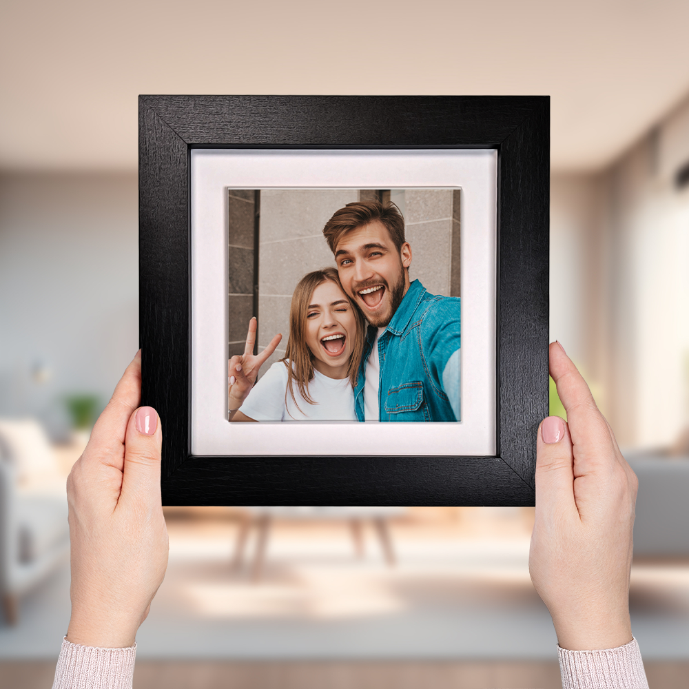 Family Portrait For Brother or Sister – Personalised Square Framed Ceramic Tile
