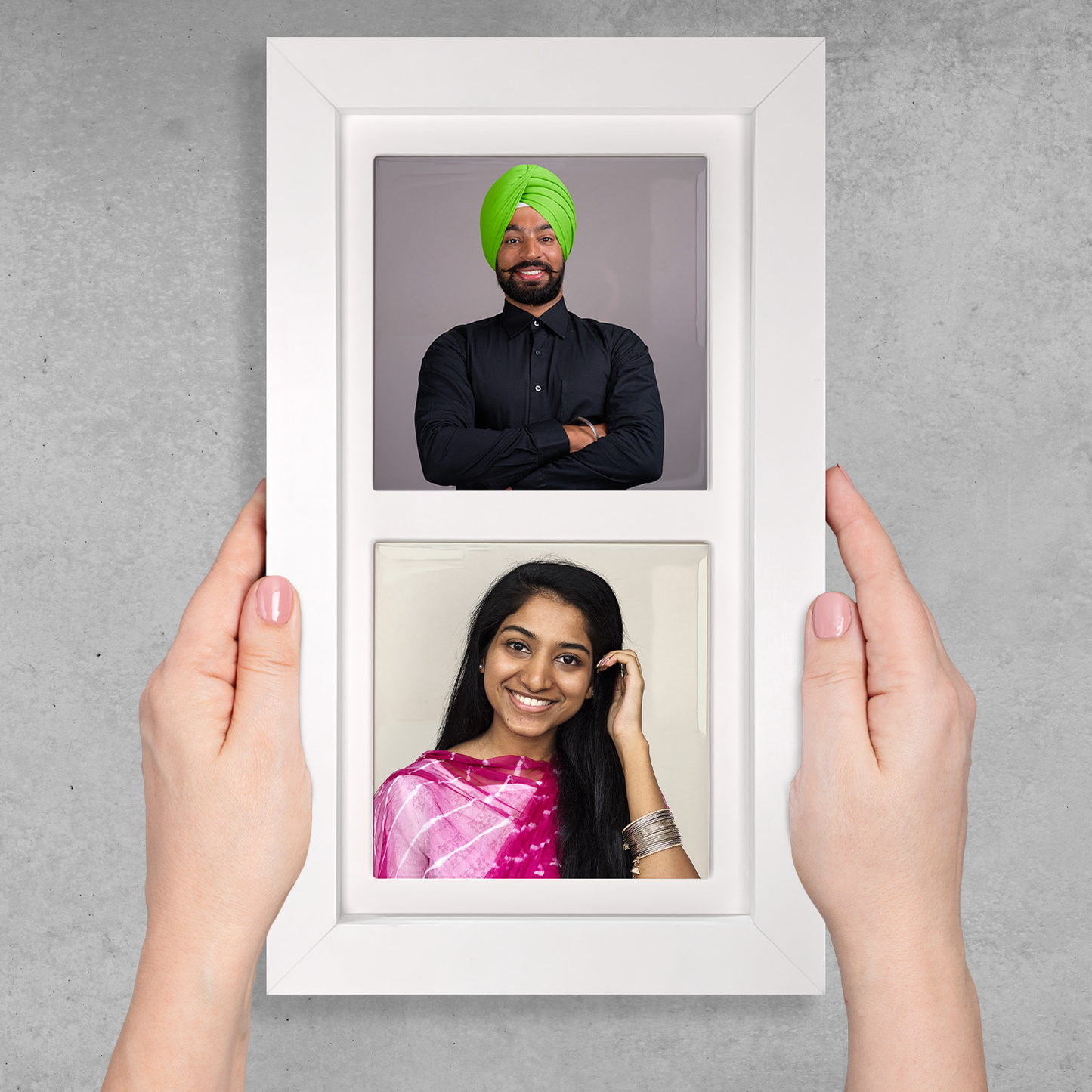 Family Portrait For Brother or Sister – Personalised Ceramic Tiles in Portrait Frame