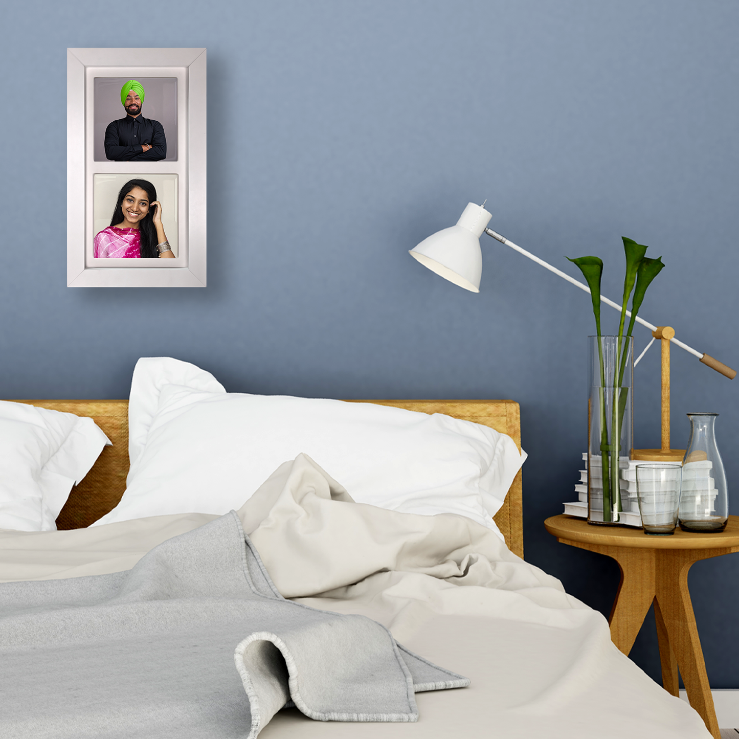 Family Portrait For Brother or Sister – Personalised Ceramic Tiles in Portrait Frame
