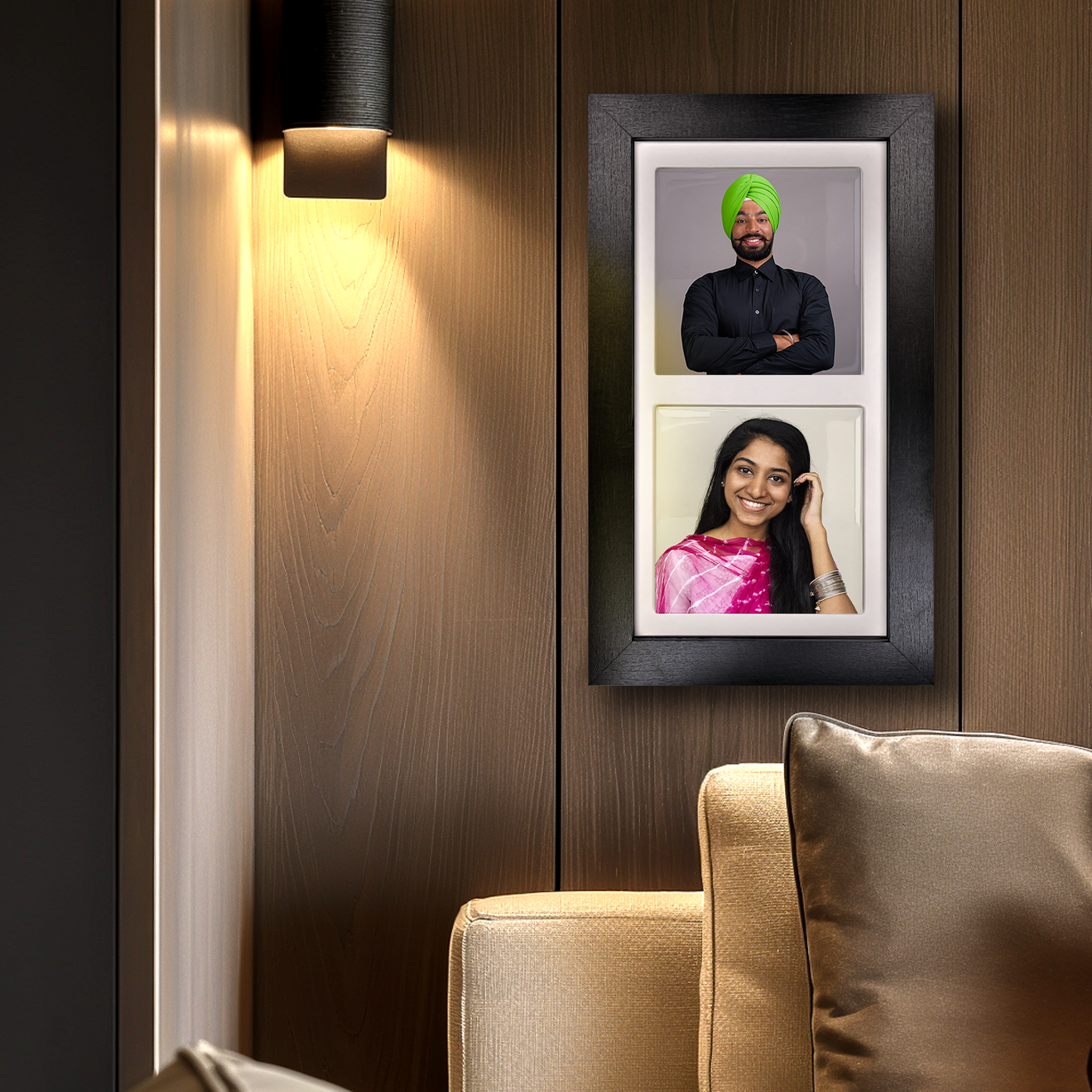 Family Portrait For Brother or Sister – Personalised Ceramic Tiles in Portrait Frame