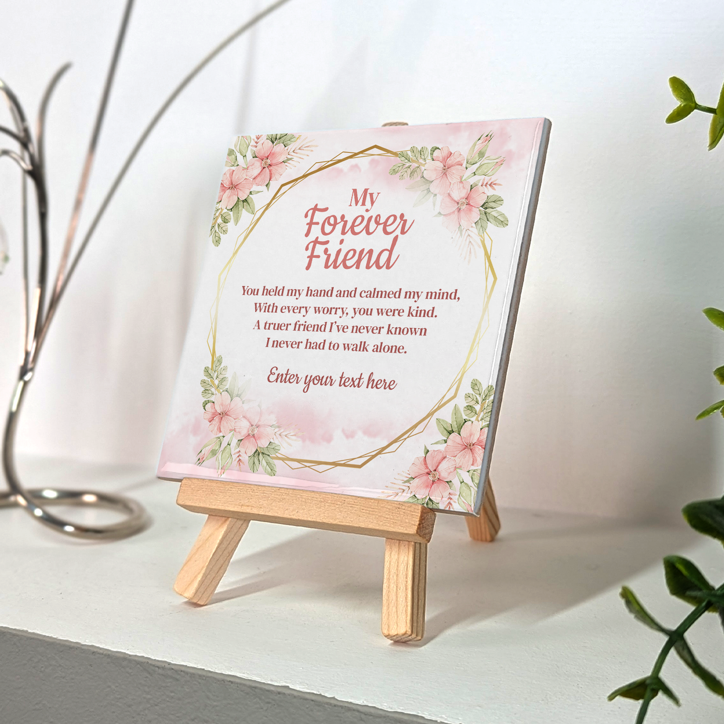 My Forever Friend – Personalised Ceramic Tile with Easel