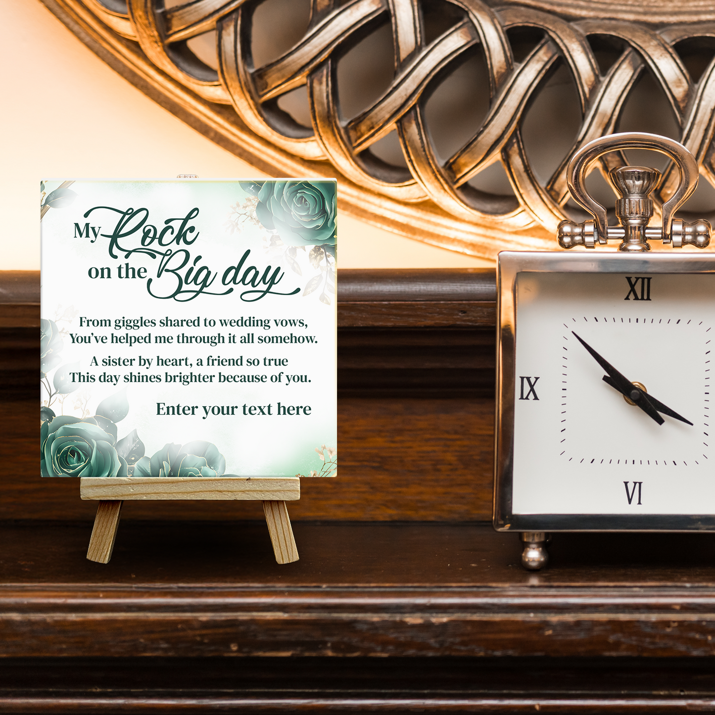 My Rock On The Big Day – Personalised Ceramic Tile with Easel