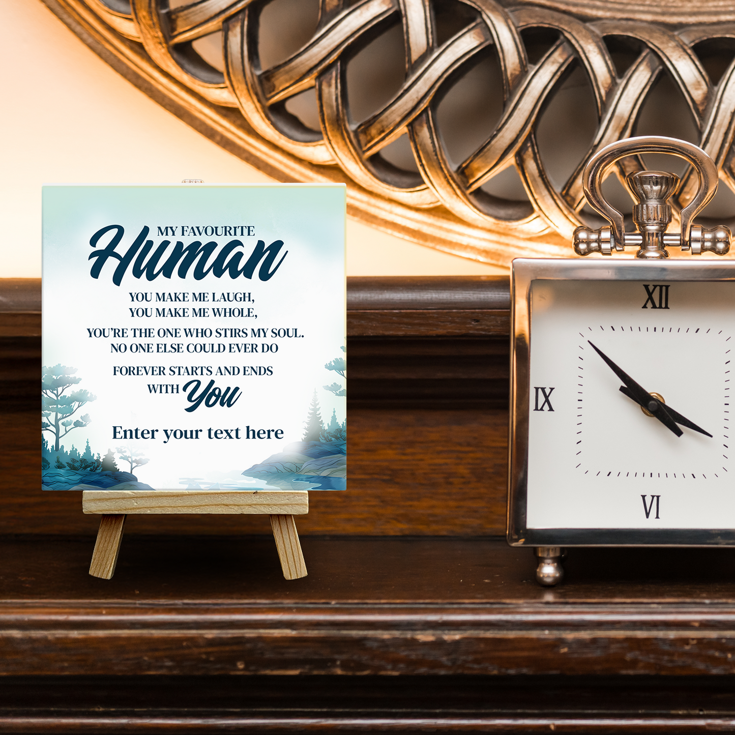 My Favourite Human – Personalised Ceramic Tile with Easel