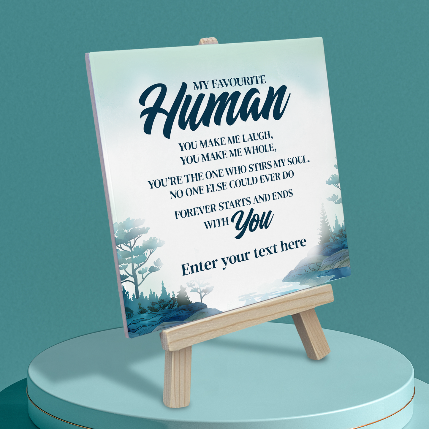 My Favourite Human – Personalised Ceramic Tile with Easel