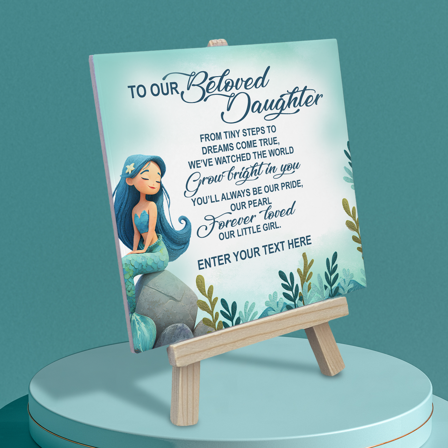 To Our Beloved Daughter – Personalised Ceramic Tile with Easel