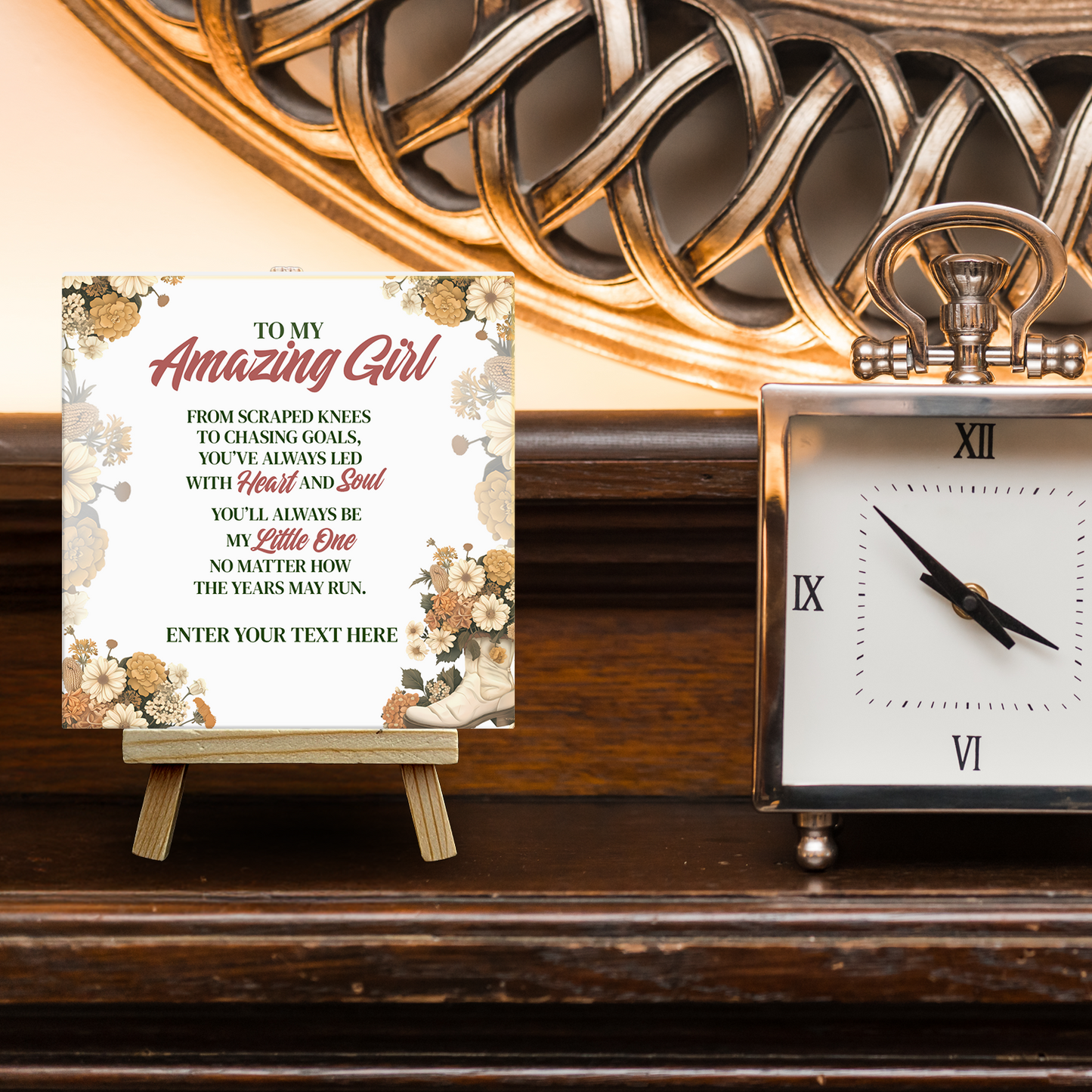To My Amazing Girl – Personalised Ceramic Tile with Easel