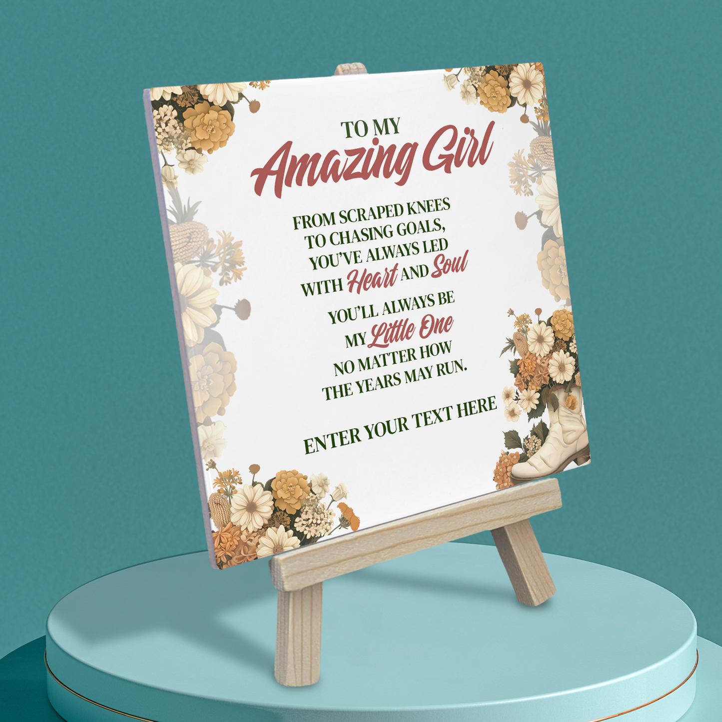 To My Amazing Girl – Personalised Ceramic Tile with Easel
