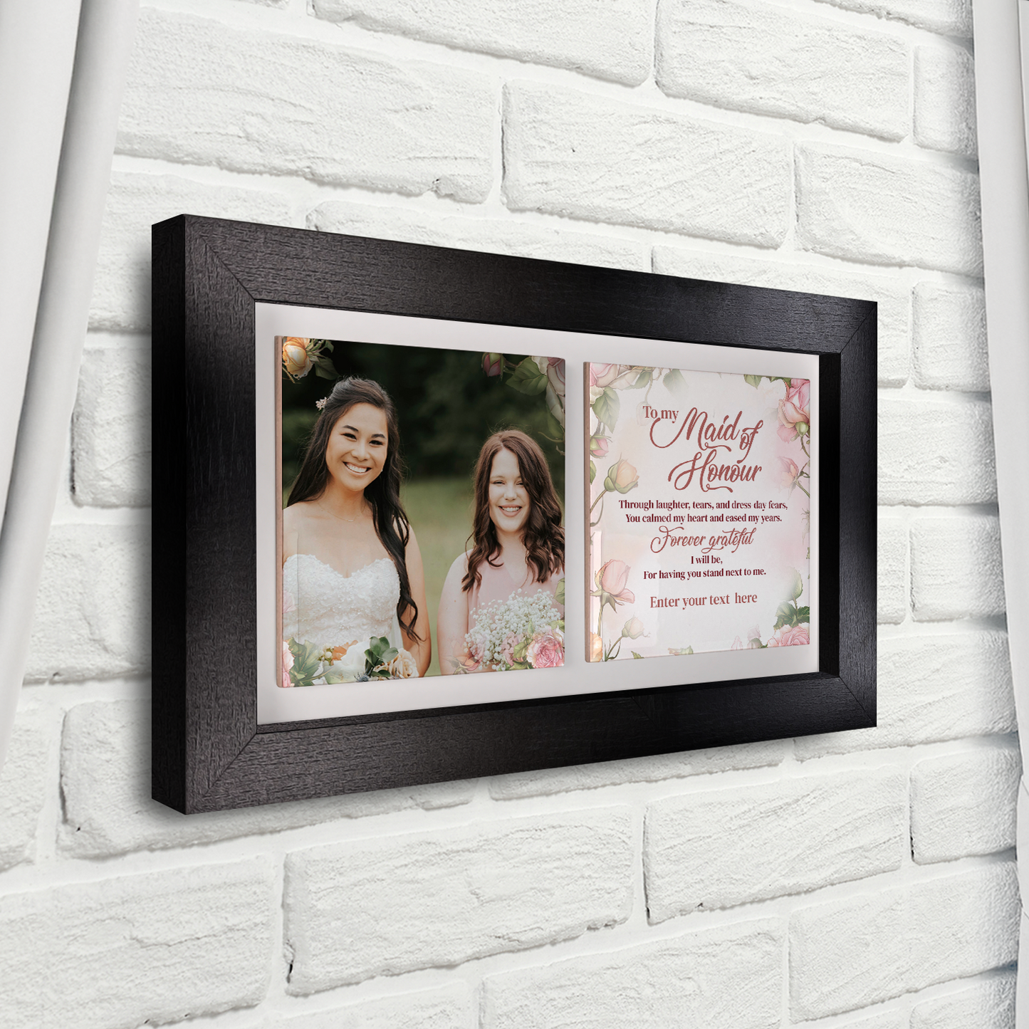 To My Maid Of Honour – Personalised Ceramic Tiles in Landscape Frame