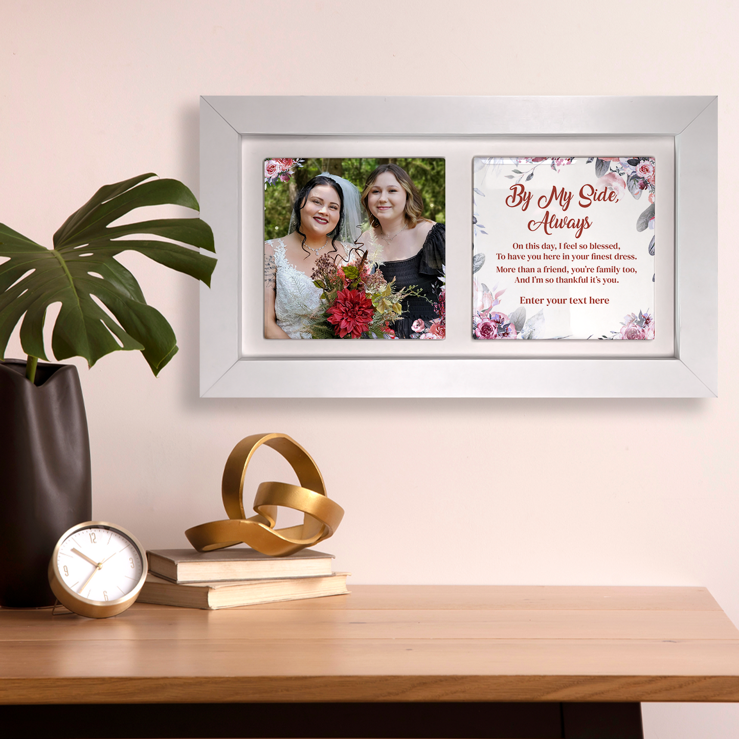 Be My Side, Always – Personalised Ceramic Tiles in Landscape Frame