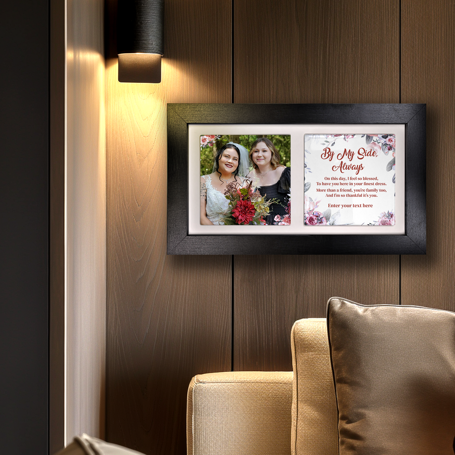 Be My Side, Always – Personalised Ceramic Tiles in Landscape Frame
