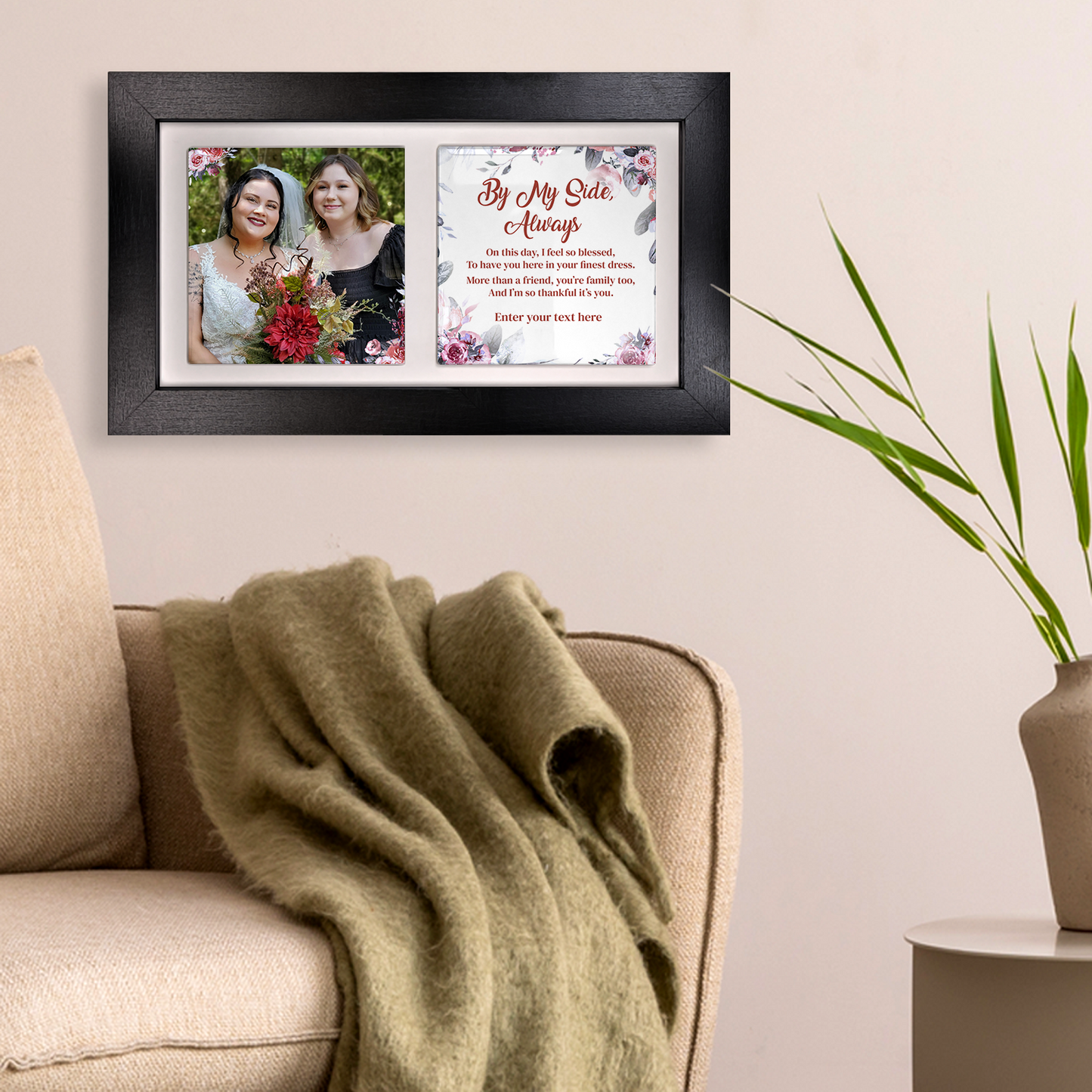 Be My Side, Always – Personalised Ceramic Tiles in Landscape Frame