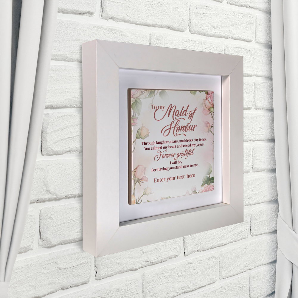 To My Maid of Honour – Personalised Square Framed Ceramic Tile