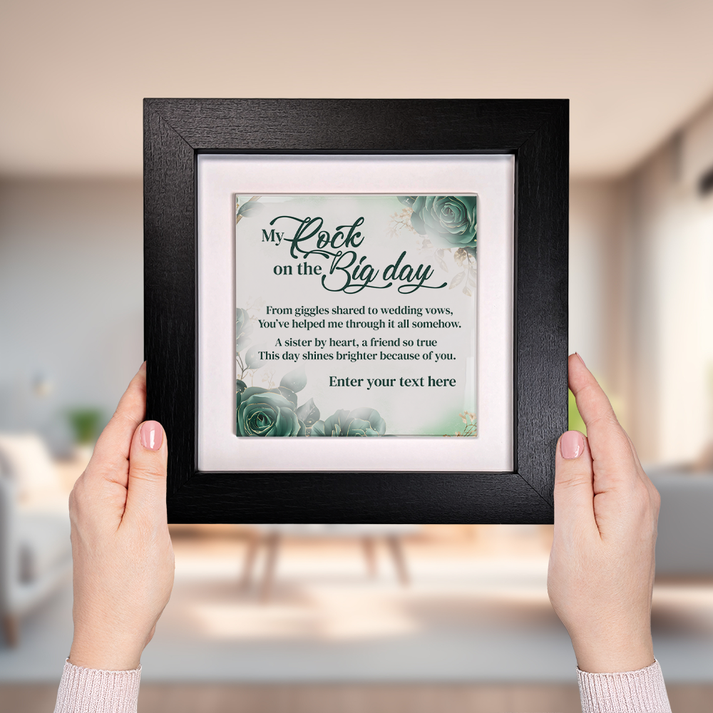 My Rock On The Big Day – Personalised Square Framed Ceramic Tile