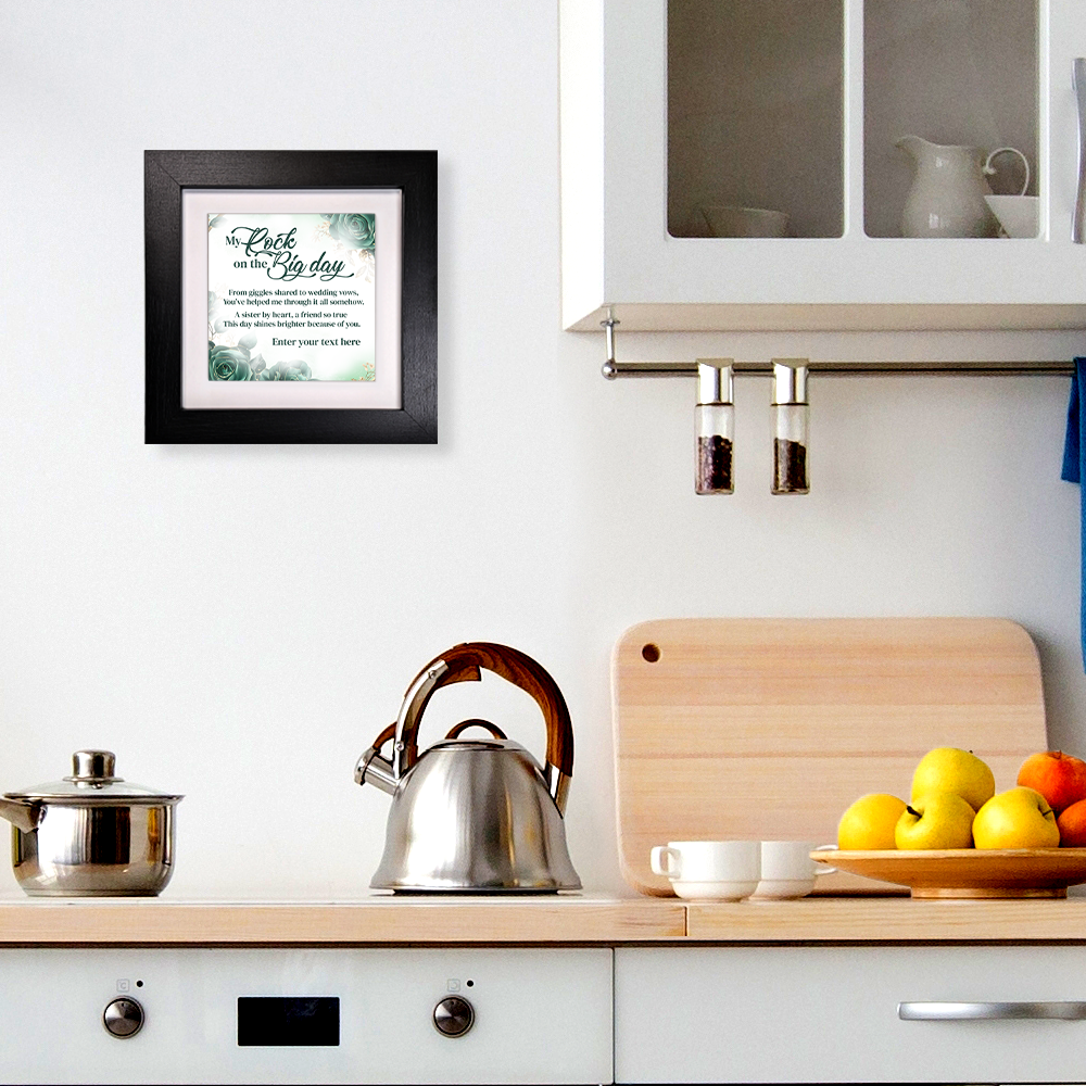 My Rock On The Big Day – Personalised Square Framed Ceramic Tile