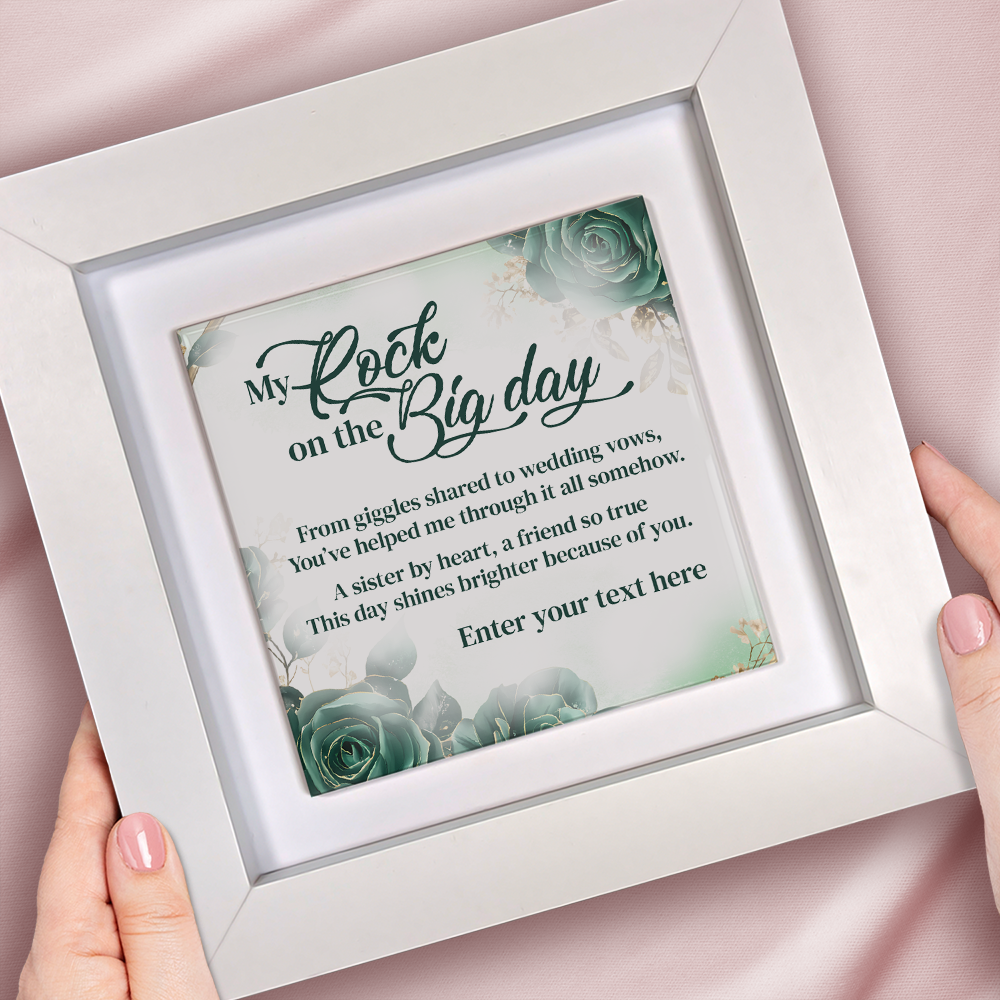 My Rock On The Big Day – Personalised Square Framed Ceramic Tile