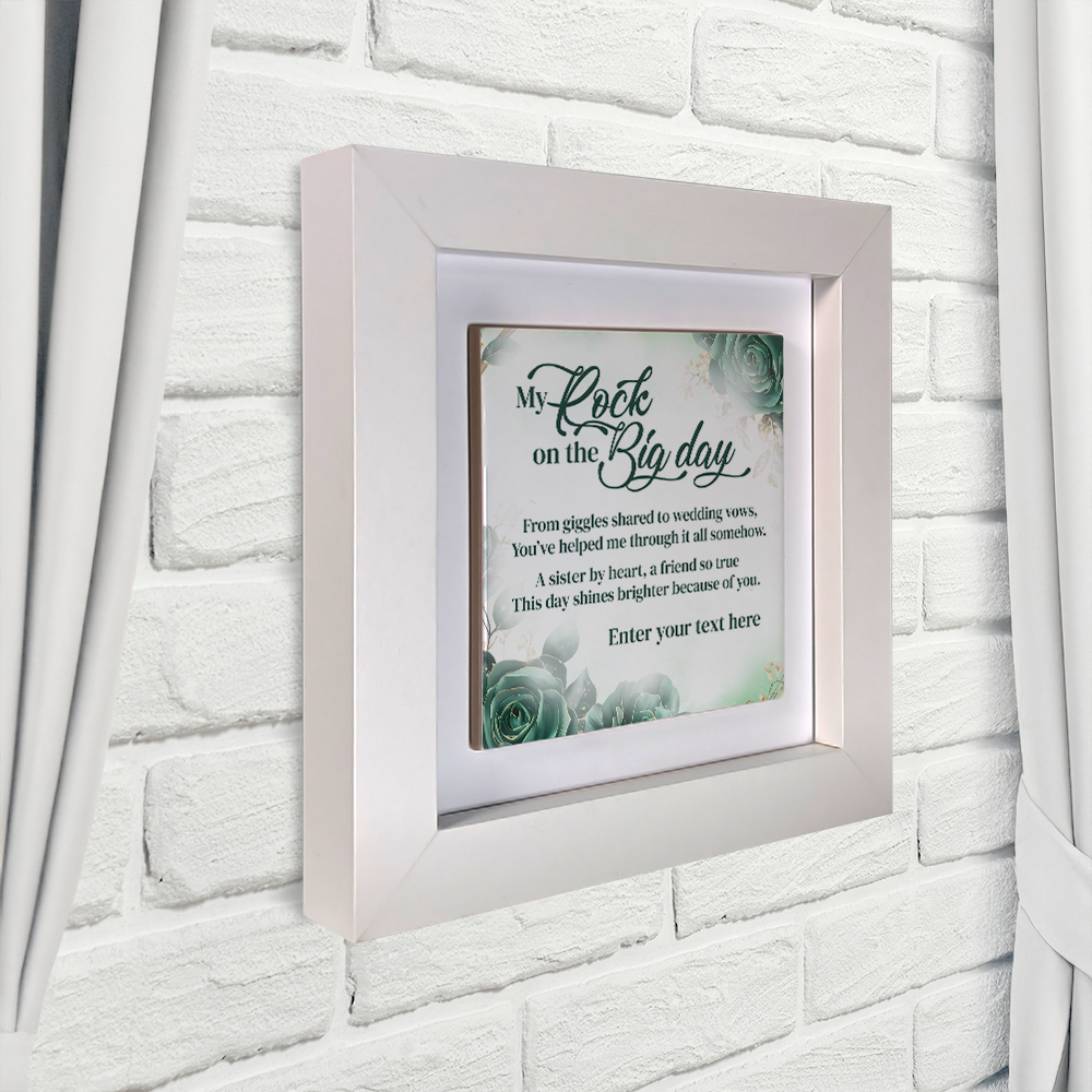 My Rock On The Big Day – Personalised Square Framed Ceramic Tile